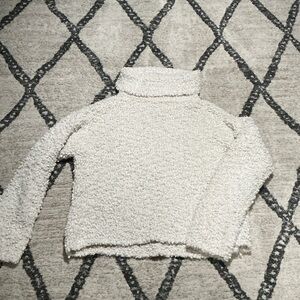 LOFT Cream Textured Turtleneck Sweater